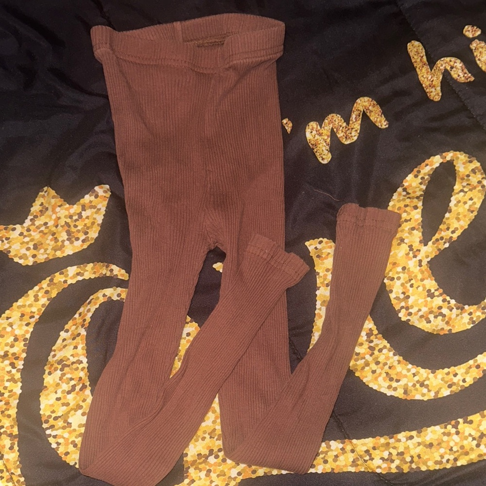 Brown Ribbed Tights